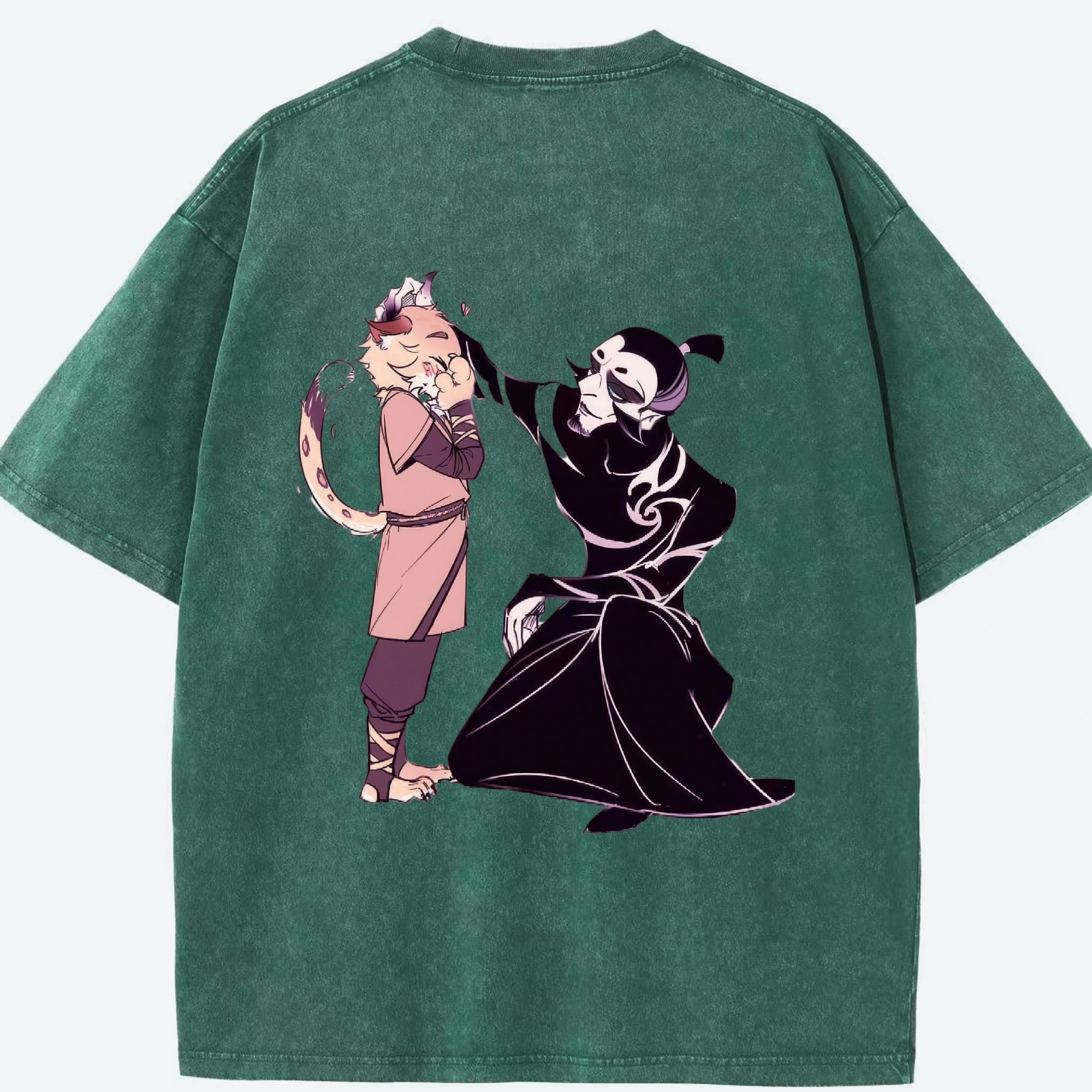（画像用） Ne Zha 2 ナタ 魔童の大暴れ 綿100% ヴィンテージ風 半袖Tシャツ（背面プリント）